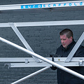 Euroscaffold Rolsteiger Euroscaffold Original 135x190 4,2m werkhoogte tegen de gevel