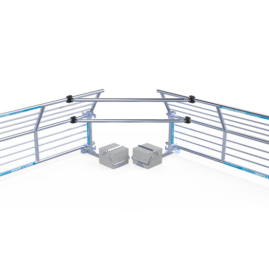 Euroscaffold SGS Slim (Plus) dakrandbeveiliging koppelschoor hoek plat dak