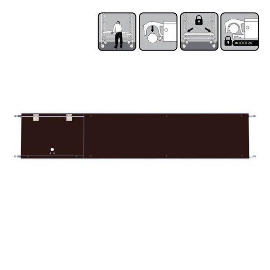 Euroscaffold Rolsteiger platform 305 cm met luik