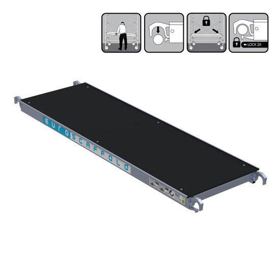 Euroscaffold Rolsteiger platform zonder luik 190 cm carbon vloer (lichtgewicht)