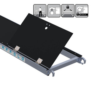 Rolsteiger platform met luik 190 cm carbon vloer (lichtgewicht)