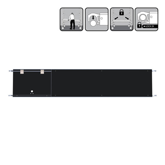 Euroscaffold Rolsteiger platform met luik 305 cm carbon vloer (lichtgewicht)