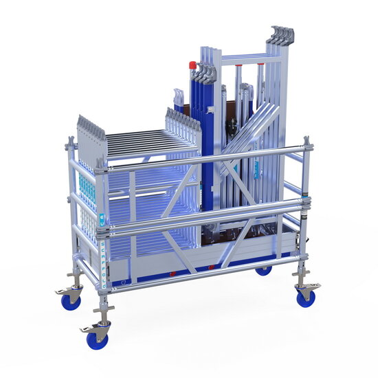 Euroscaffold Rolsteiger One XL PRO 75x165 cm 5,2 meter werkhoogte carbon vloer