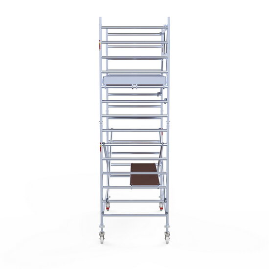 Euroscaffold Rolsteiger Euroscaffold Original 135x250 5,2m werkhoogte tegen de gevel