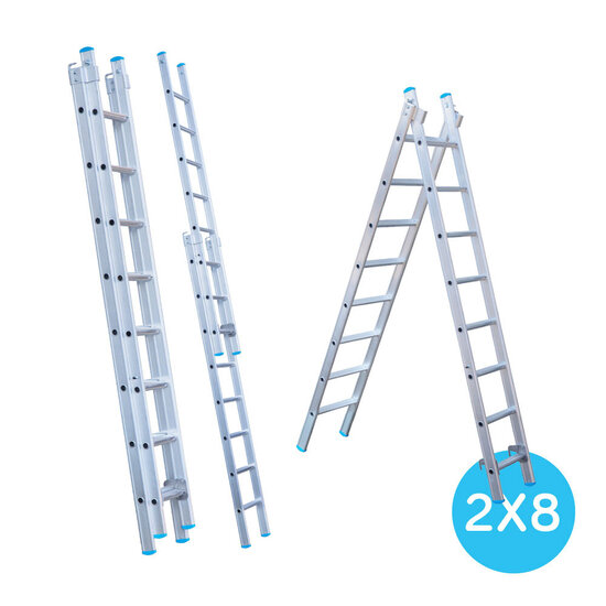Eurostairs Eurostairs Reform ladder dubbel recht 2x8 sporten