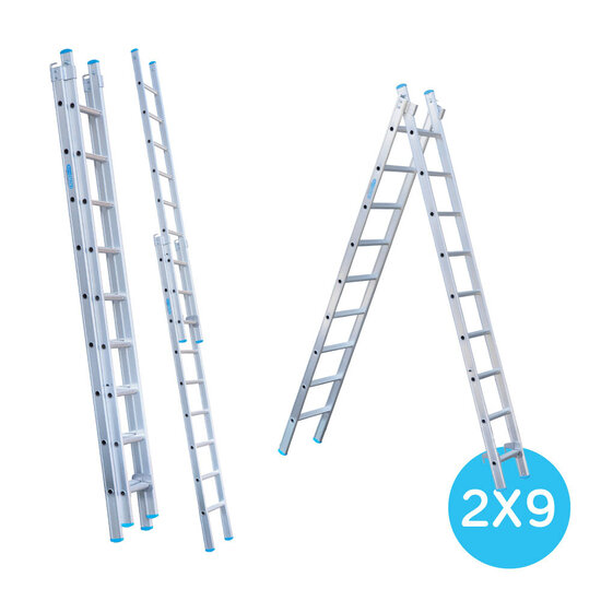 Eurostairs Eurostairs Reform ladder dubbel recht 2x9 sporten