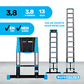 Eurostairs Telescoopladder Black 'n Blue Professioneel 3,8 meter met softclose