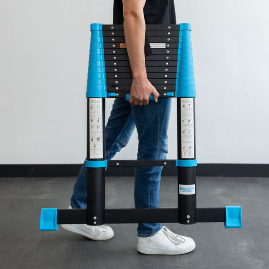 Eurostairs Telescoopladder Black 'n Blue Professioneel 3,8 meter met softclose