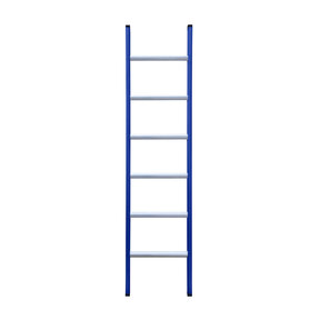 Eurostairs Ladder enkel recht 1x6 sporten BLAUW