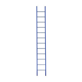 Eurostairs Ladder enkel recht 1x12 sporten BLAUW