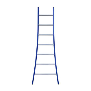 Eurostairs Ladder enkel uitgebogen 1x7 sporten BLAUW