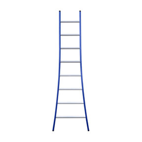 Eurostairs Ladder enkel uitgebogen 1x8 sporten BLAUW