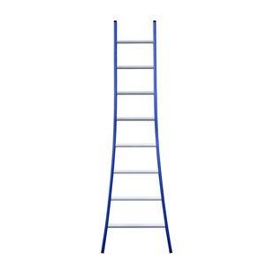 Eurostairs Ladder enkel uitgebogen 1x8 sporten BLAUW