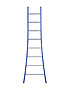 Eurostairs Ladder enkel uitgebogen 1x8 sporten BLAUW
