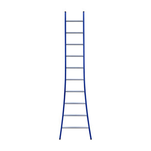 Eurostairs Ladder enkel uitgebogen 1x10 sporten BLAUW