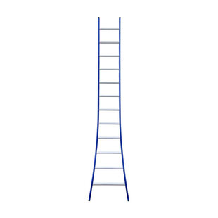 Eurostairs Ladder enkel uitgebogen 1x12 sporten BLAUW