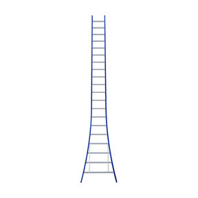 Eurostairs Ladder enkel uitgebogen 1x20 sporten BLAUW
