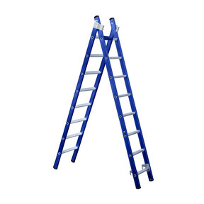 Eurostairs Reform ladder dubbel recht 2x8 sporten BLAUW