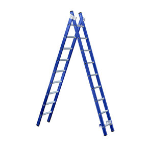 Eurostairs Reform ladder dubbel recht 2x9 sporten BLAUW