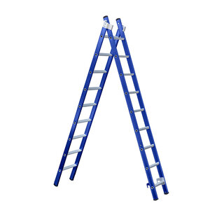 Eurostairs Reform ladder dubbel recht 2x9 sporten BLAUW