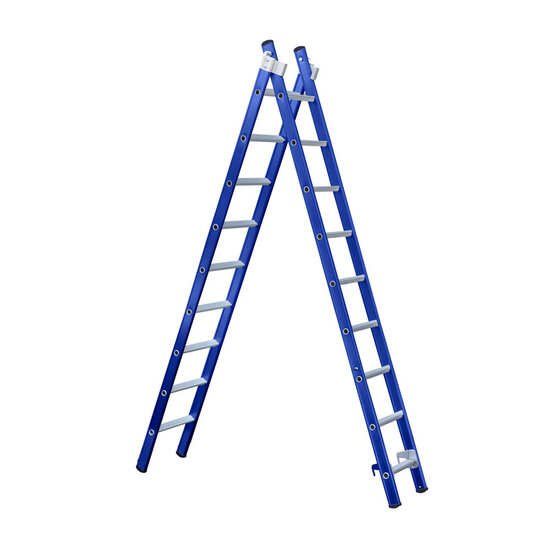 Eurostairs Eurostairs Reform ladder dubbel recht 2x9 sporten BLAUW