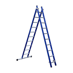 Eurostairs Reform ladder dubbel recht 2x10 sporten BLAUW