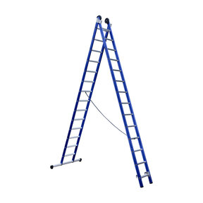 Eurostairs Reform ladder dubbel recht 2x14 sporten BLAUW