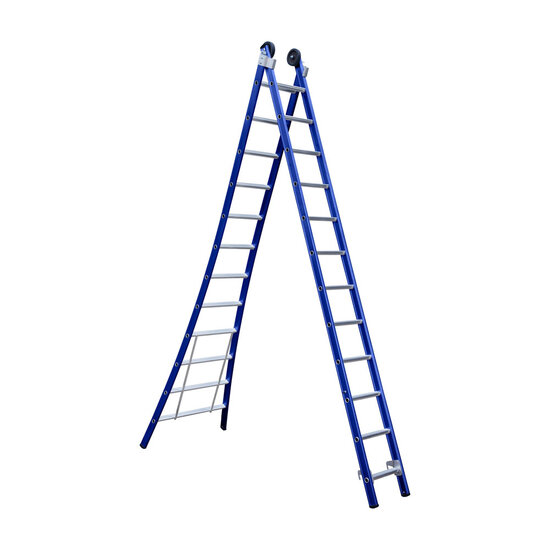 Eurostairs Eurostairs Reform ladder dubbel uitgebogen 2x12 sporten BLAUW