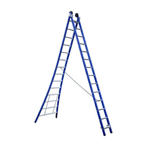 Eurostairs Reform ladder dubbel uitgebogen 2x14 sporten BLAUW