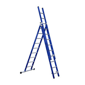 Eurostairs Reform ladder driedubbel recht 3x9 sporten BLAUW