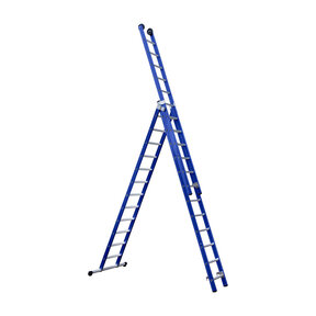 Eurostairs Reform ladder driedubbel recht 3x12 sporten BLAUW