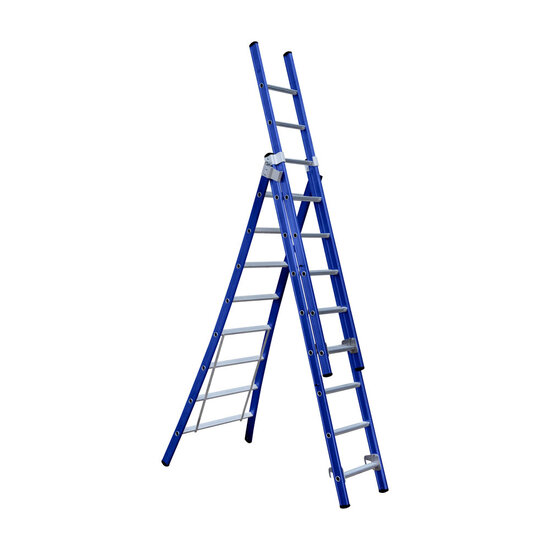 Eurostairs Eurostairs Reform ladder driedubbel uitgebogen 3x8 sporten BLAUW