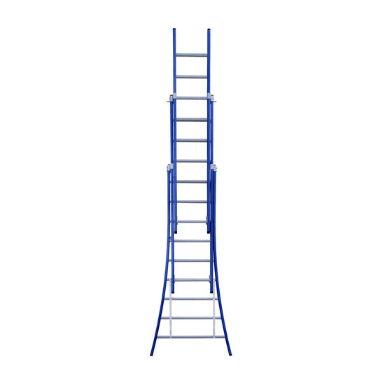 Eurostairs Eurostairs Reform ladder driedubbel uitgebogen 3x9 sporten BLAUW