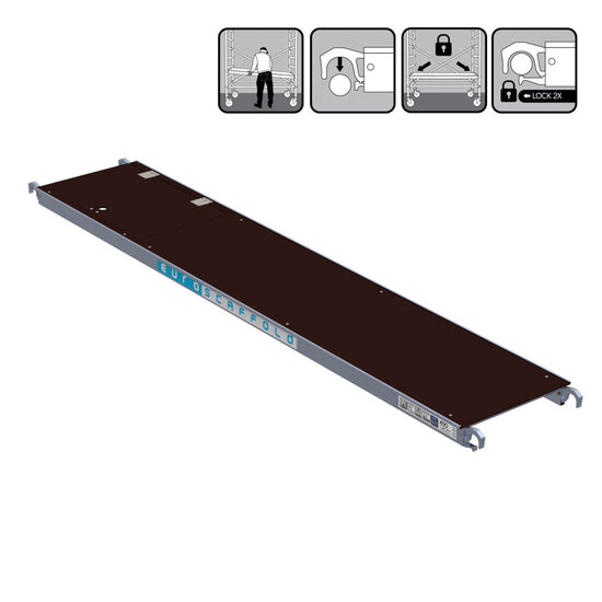 Euroscaffold Rolsteiger platform 400 cm met luik