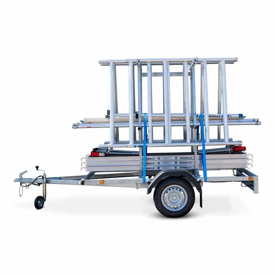 Alumexx Basic Steigeraanhanger 250 Open + Alumexx Budget Rolsteiger 135x250 8,2 m werkhoogte