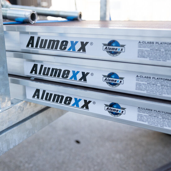 Alumexx Basic Steigeraanhanger 250 Open + Alumexx Budget Rolsteiger 135x250 8,2 m werkhoogte