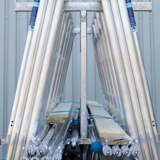 Alumexx VDM Bakwagen met Basic Steigerbok + Alumexx Rolsteiger Budget 135x250 8,2 werkhoogte