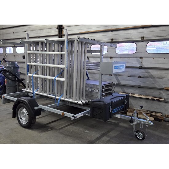 Euroscaffold Steigeraanhanger 250 + Rolsteiger Euro 135x250 10,2 meter werkhoogte 2e hands