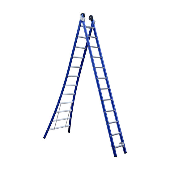 Eurostairs Eurostairs Reform ladder dubbel uitgebogen 2x12 sporten + gevelrollen