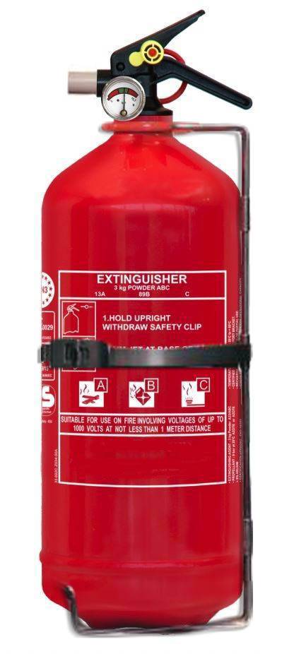 Extincteur à Poudre 2 Kg ABC Avec Support Mural - Référence 10.014.68 - Neuf - Garantie 3 Ans