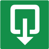 Pictogram exit outward turning