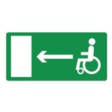 Pictogramme sortie de secours fauteuil roulant gauche