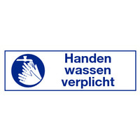 Pikt-o-Norm Pictogram aanwijzing tekst handen wassen verplicht