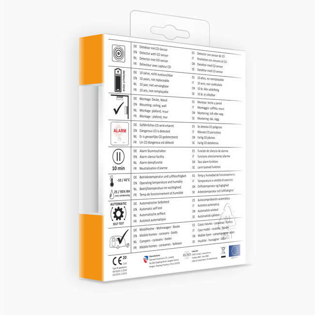 Elro Elro Ultra dunne CO-melder met 10-jarige batterij