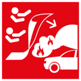 Pictogram branddeken (elektrische) auto