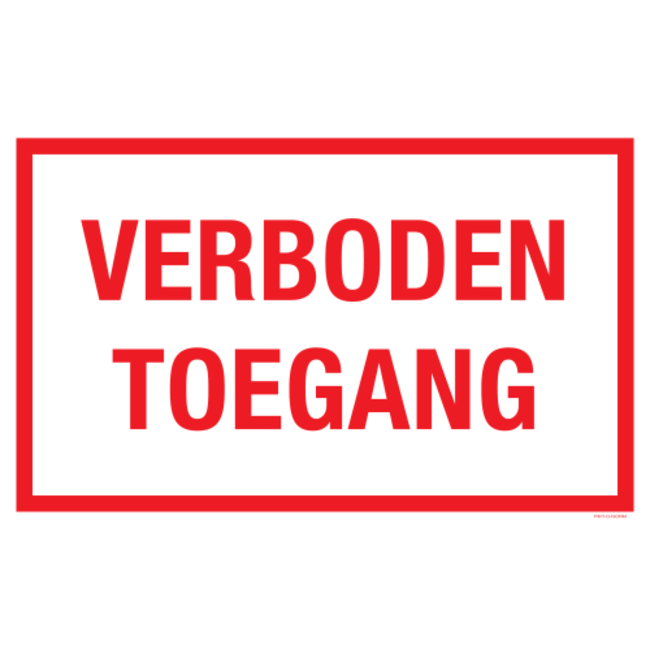 Pikt-o-Norm Pictogram tekst verboden toegang