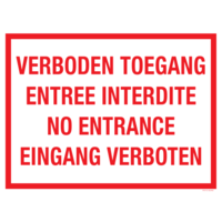 Pictogram text prohibited entry 4-language