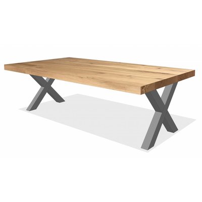 'Helsinki' rechthoekige salontafel X-poot staal 5/5