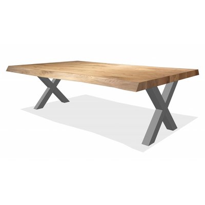 'Oslo' boomstamvormige salontafel X-poot staal 5/5