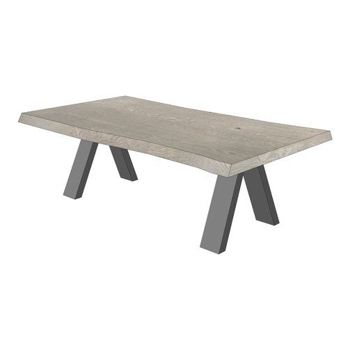 'Oslo' boomstamvormige salontafel met omgekeerd V-poot